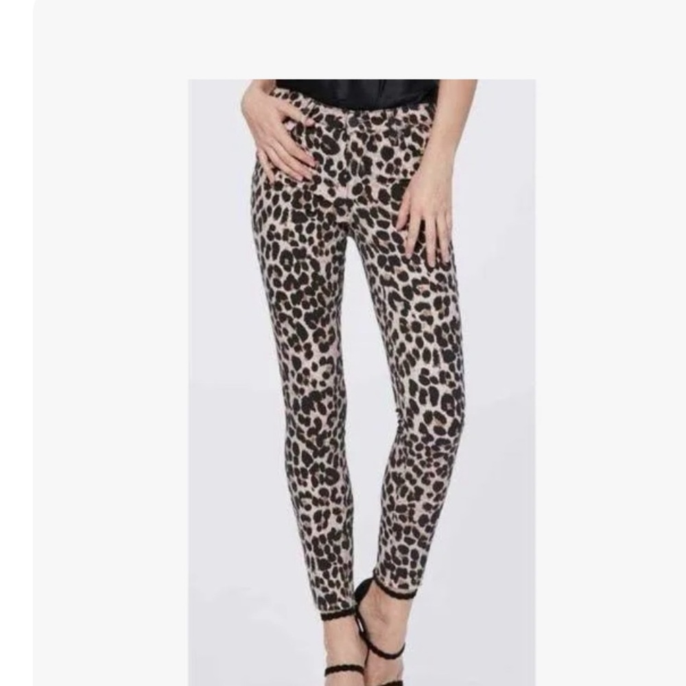 Paige jeans cheetah  print cotton/elastane vertigo ankle jeans